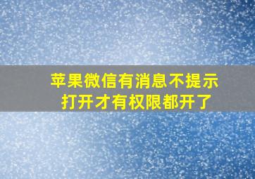 苹果微信有消息不提示 打开才有权限都开了